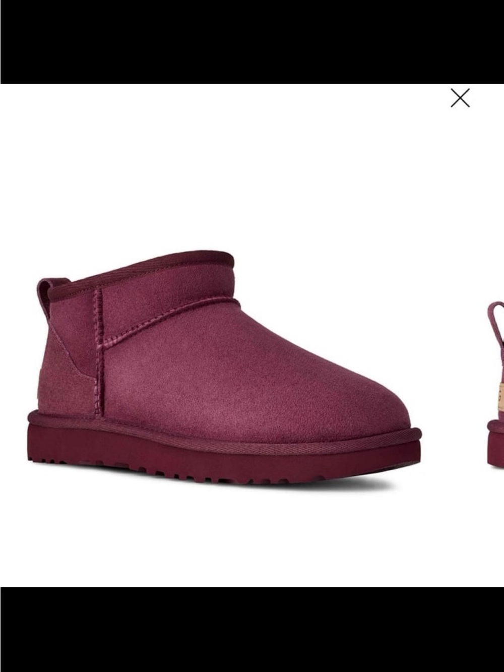 NWB Ugg women’s classic ultra mini bootie burnt magenta size 9